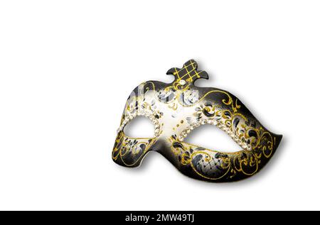 Venetian carnival mask isolated on white background. Stock Photo