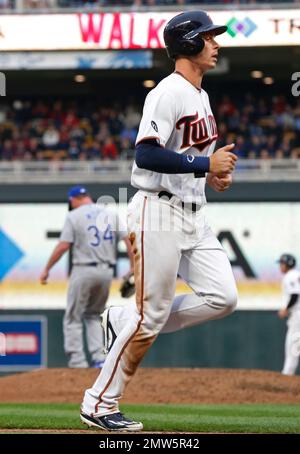 Minnesota Twins right fielder Max Kepler (26) heads to the dugout during a  spring training baseball game against the Boston Red Sox at Hammond Stadium  Sunday March 27, 2022, in Fort Myers