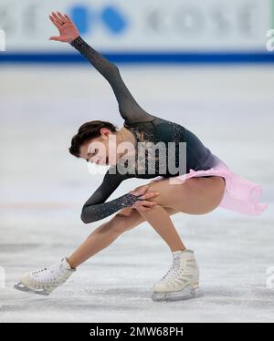 Evgenia Medvedeva, of Russia, skates her free program at the