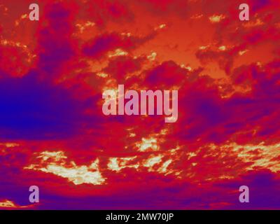 Colored clouds. Illustration of thermal image Stock Photo