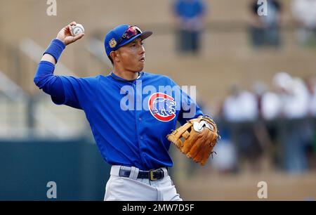 Chicago Cubs' Munenori Kawasaki in action during a spring training