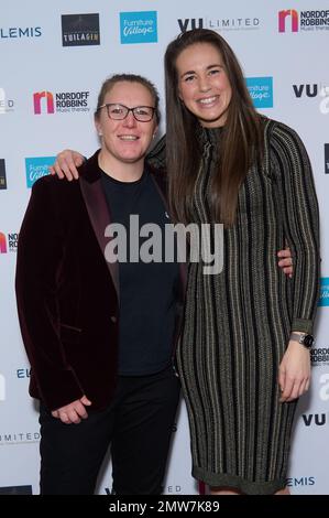 London, UK . 1 February, 2023 . Rocky Clarke and Emily Scarratt pictured attending the Legends of Rugby Dinner 2023 in aid of Nordoff Robins held at the JW Marriot Grosvenor House Hotel. Credit:  Alan D West/EMPICS/Alamy Live News Stock Photo