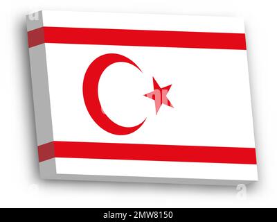 3D vector flag of Northern Cyprus Stock Vector