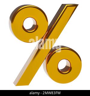 Percentage sign. Percent %. Business and finance concept. 3d rendering Stock Photo