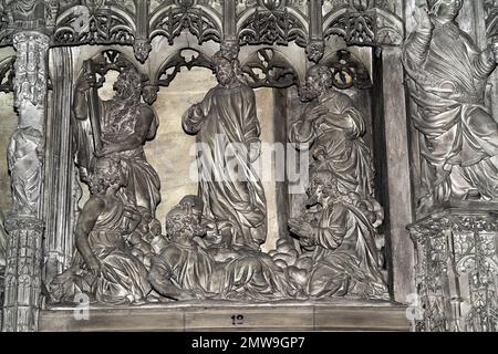 Chartres, Francja, France, Frankreich, Cathédrale Notre-Dame, Cathedral of Our Lady, Kathedrale, Choir wall - Transfiguration scene, Thomas Boudin Stock Photo