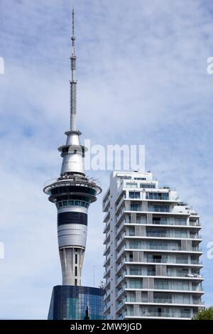 Auckland Same Color Building The apartment building in Auckland downtown (New Zealand Stock Photo ...