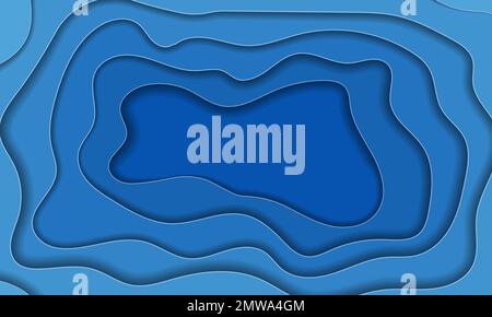 Abstract Blue business wavy papercut abstract background. Stock Vector