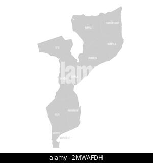 Mozambique political map of administrative divisions Stock Vector