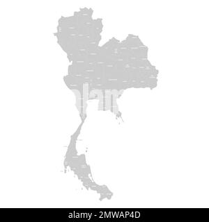 Thailand political map of administrative divisions Stock Vector