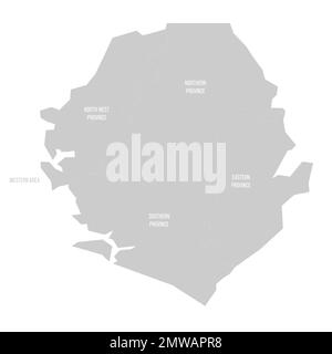 Sierra Leone political map of administrative divisions Stock Vector