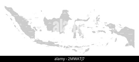 Indonesia political map of administrative divisions Stock Vector