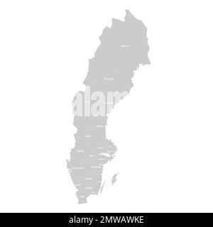 Sweden political map of administrative divisions Stock Vector