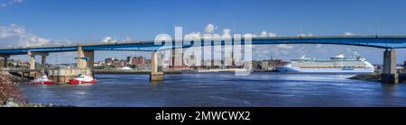 A panorama of the city skyline of St. John, New Brunswick, Canada. Stock Photo