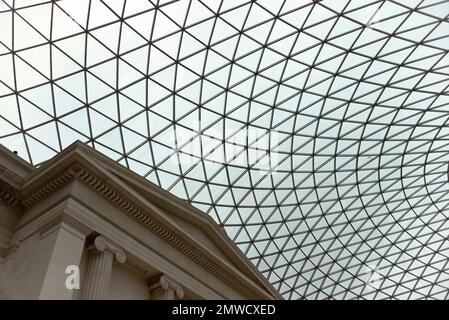 British Museum, domed roof over the Great Court courtyard, by architect Sir Norman Foster, London, London region, England, United Kingdom Stock Photo