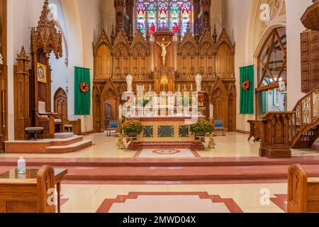 Interior of the Cathedral of the Immaculate Conception at Saint John, New Brunswick, Canada Stock Photo