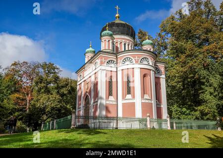 Alexander Nevsky Memorial Church, Russian Colony Alexandrowka, Potsdam, Brandenburg, Germany Stock Photo