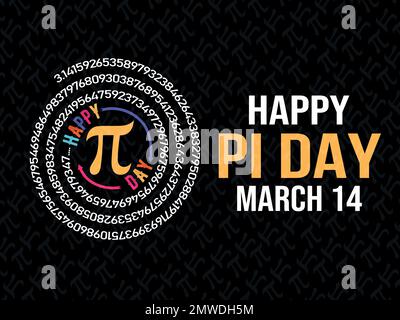 Happy international  pi day march 14 template design vector Stock Vector