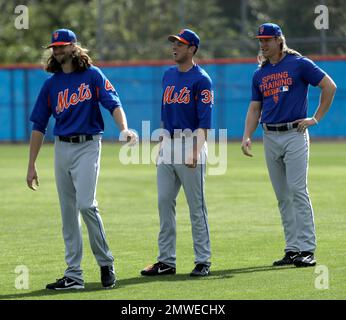 New York Mets starting pitchers from left, David Cone, Bob Ojeda, Sid  Fernandez, Ron Darling, and Dwight Gooden at the spring training baseball  facility in Port St. Lucie, Florida on March 12