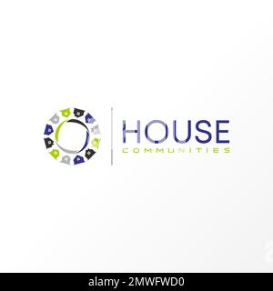 House logo vector. Group image graphic icon logo design abstract concept vector stock. Can be used as a symbol related to property. Stock Vector