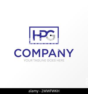 Letter or word HPG sans serif font in merging or connecting image graphic icon logo design abstract concept vector stock symbol related to initial. Stock Vector