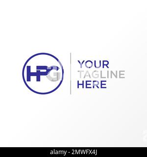 Letter or word HPG sans serif font in merging or connecting image graphic icon logo design abstract concept vector stock symbol related to initial. Stock Vector