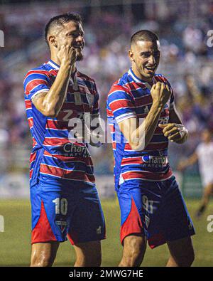 Fortaleza, Brazil. 01st Feb, 2023. CE - Fortaleza - 01/02/2023 - CEARENSE  2023, FORTALEZA X ATLETICO CE - Fernando Miguel goalkeeper of Fortaleza  during a match against Atletico-CE at the Presidente Vargas