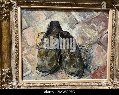 'Still Life of Old Peasants' Shoes, 1888. Vinvent van Gogh, oil on canvas. Metropolitan Museum of Art, NY City. Stock Photo