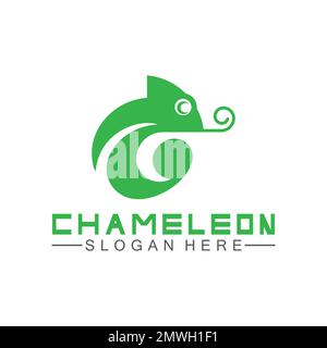 Chameleon logo design template. Vector illustration Stock Vector