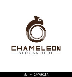 Chameleon logo design template. Vector illustration Stock Vector