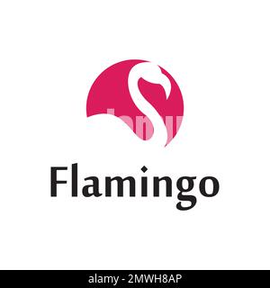 Iconic Flamingo logo designs concept vector, Flamingo bird logo template Stock Vector