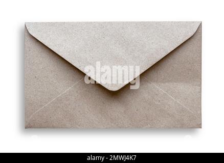 Brown craft closed envelope isolated on a white background. Stock Photo