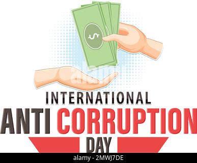 International Anti Corruption Day Poster Design illustration Stock Vector