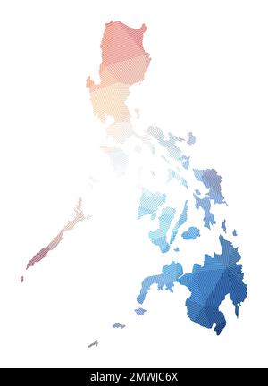 Low poly map of Philippines. Geometric illustration of the country ...