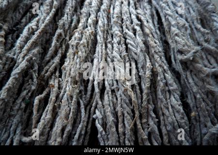 Close-up, White Mop From 45 Degree Angle Stock Photo