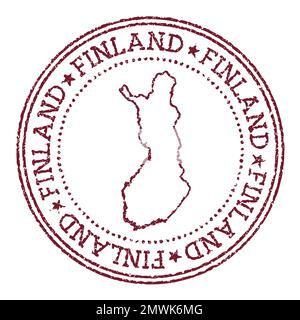 Finland vintage map. Grunge map of the country with distressed texture ...