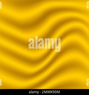 Abstract background of yellow and gold fabric texture. Wallpaper luxury by soft curve of canvas and wave. Illustration background of orange cloth and Stock Photo