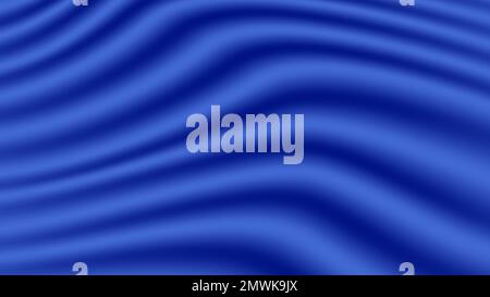 Abstract background of blue fabric texture. Wallpaper luxury by soft curve of canvas and wave. Illustration background of blue cloth. Stock Photo