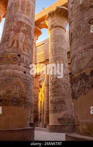 Karnak Temple at sunrise, Luxor, Egypt Stock Photo