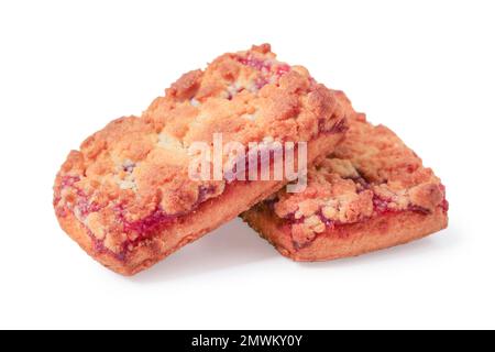 Shortbread cookies with berry filling isolated on white background Stock Photo