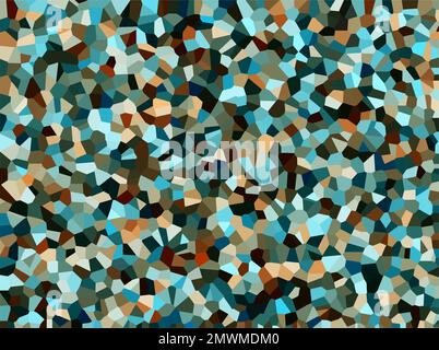 Abstract polygon background with teal and brown. Distortion background design. Stock Vector