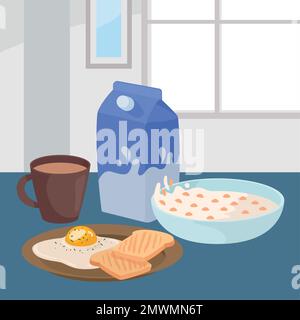 breakfast menu in place Stock Vector