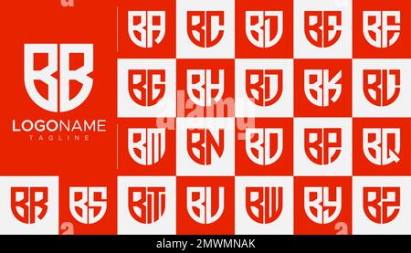 Set of letter B logo design branding. Modern B letter logo template. Stock Vector