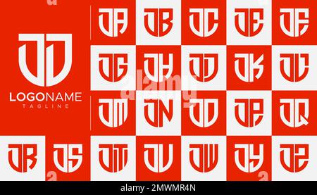 Set of letter D logo design branding. Modern D letter logo template. Stock Vector
