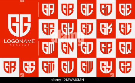 Set of letter G logo design branding. Modern G letter logo template. Stock Vector