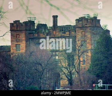The  old building Gartnavel Royal Hospital  mental health facility in the hospital grounds Stock Photo