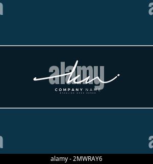 KN Initial Logo in Signature Style for Photography and Fashion Business - Hand Drawn Signature Logo Vector Stock Vector