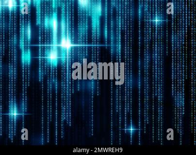 Illustration of code written in binary number system Stock Photo