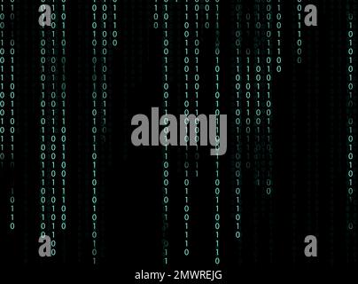 Illustration of code written in binary number system Stock Photo