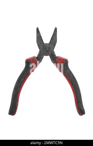 Image of old working locksmith pliers on white background Stock Photo