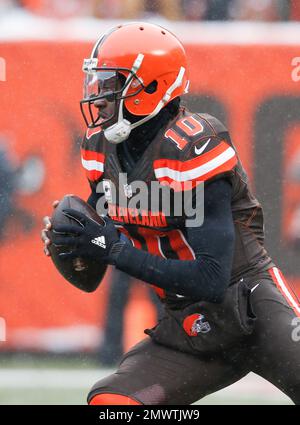 In this Dec. 24, 2016, file photo, Cleveland Browns quarterback Robert  Griffin III (10) scrambles against the San Diego Chargers in the first half  of an NFL football game, in Cleveland. (AP